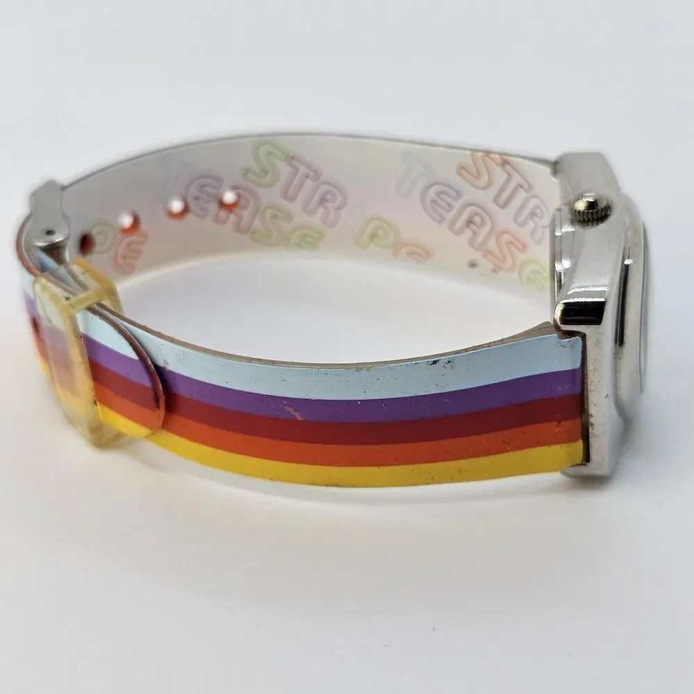 VTG Joe‎ Boxer Women's Watch 24MM Smiley Face Rainbow Plastic Bands New Battery